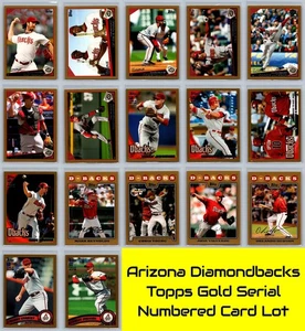 Arizona Diamondbacks Topps Gold Serial Numbered #/2009 Baseball Card Lot (17) NM - Picture 1 of 6