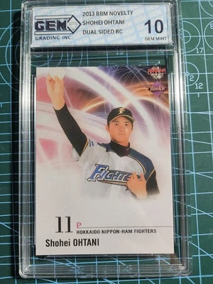 Dual Sided BBM Nippon Ham Fighters Hokkaido Shohei Ohtani RC GradeGEM10 Mint 10 - Image 1 of 2