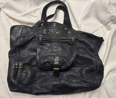 Precioso bolso de hombro Jérômé Dreyfus 100 % piel de cordero negro Billy Foto 1 de 4