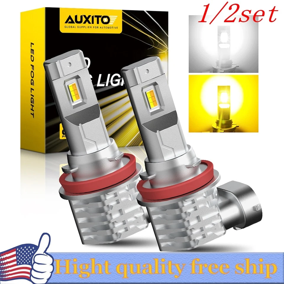 2/4x H11 H8 White/ Yellow LED Fog Light Bulb Dual Color Switchback 6000K 3000k - Image 1 of 1