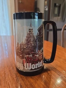 Walt Disney World Thermo Serv Tall Mug Castle Vintage Hot Cold Drink Handle Vtg - Picture 1 of 8