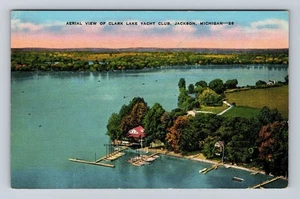 Jackson MI-Michigan, Club Aéreo Clark Lake Yacht, Postal De Colección - Imagen 1 de 2