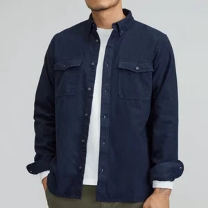 Everlane The Brushed Flannel Shirt - Heather Navy Größe M - Bild 1 von 7