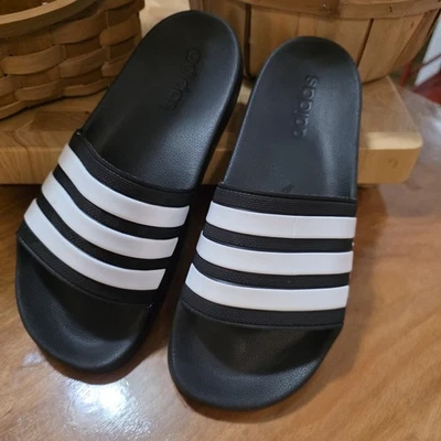 Adidas Classic Slides para mujer talla 8 rayas negras y blancas Foto 1 de 4