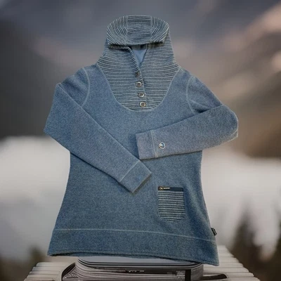 Sudadera con Capucha Kuhl Mujer Pequeña Azul Anna Chianti Polar Damas Sudadera con Capucha Mezcla de Lana Foto 1 de 4