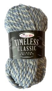 King Cole Timeless Classic Super Chunky with alpaca tweed grey/blue 100g - Picture 1 of 3