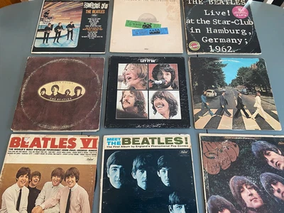 Lot of 9 Vinyl Records Classic Rock Beatles Doors Woodstock Hendrix 60s 70s VG+ Foto 1 de 4