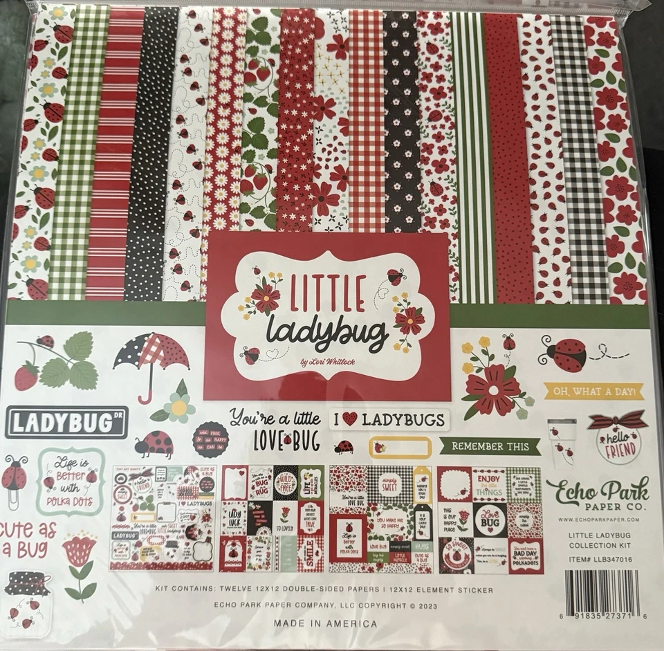 Echo Park 12" x 12" LITTLE LADYBUG collection kit~Beautiful! Quick Ship! - Image 1 of 1