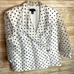 Giacca vintage anni 90 R&M RICHARDS manica trasparente glitterata foderata a pois 18 - Foto 1 di 5