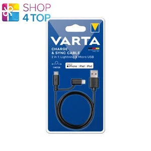 VARTA Charge et Synchronisation Câble 2 IN 1 Micro USB & Léger 57943 1 Mètre - Photo 1 sur 4