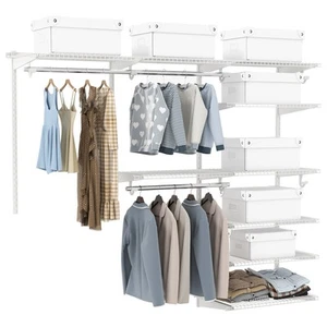 Custom Closet Organizer Kit 4 to 6 FT Wall-mounted Closet System w/ Hang Rod - Picture 1 of 7