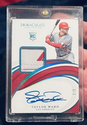 Taylor Ward 2019 Panini Immaculate Auto Rookie RC Laundry Tag Relic 1/5 Angels - Image 1 of 2