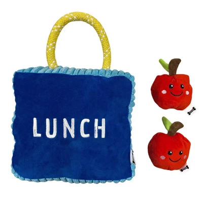 Woof School Lunch Box Plush Dog Toy 4 Piece Set Crinkle Sqeaker Interactive New - Image 1 of 4