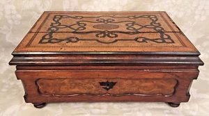 Joyero de madera mixta con incrustaciones estilo continental con bandeja extraíble - Imagen 1 de 12