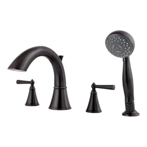 Kit de moldura de bañera romana Pfister LG6-4GLY Saxton 4 orificios montado en cubierta en bronce toscano - Imagen 1 de 3