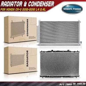 Aluminum Radiator & A/C Condenser Cooling Kit for Honda CR-V 2012-2016 L4 2.4L - Picture 1 of 9