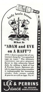 1938 Lea & Perrins: Adam and Eve On Raft Vintage Print Ad - Picture 1 of 1