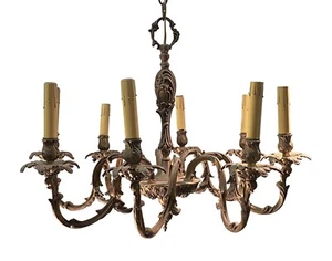 19th Century Louis XV 8 Arm Cast Bronze Rococo Chandelier - Picture 1 of 6