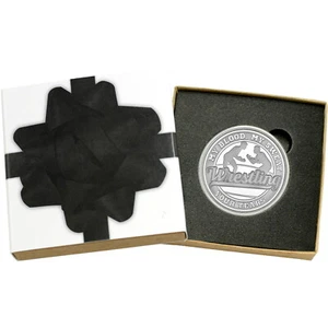 Wrestling Sport 1oz .999 Fine Silver Round by SilverTowne in Gift Box - Picture 1 of 8