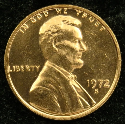 1972 S Uncirculated Lincoln Memorial Cent BU (C01) Cover