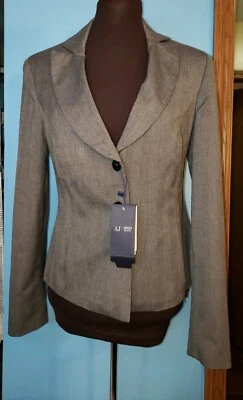 Blazer Armani Jeans Mujer $279 Gris Hecho en Italia Talla 40 EE. UU. Talla 4 Nuevo con Etiquetas  Foto 1 de 4