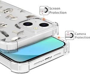 Funda transparente para iPhone 13, cubierta transparente silicona suave rubbe 13-negro - Imagen 1 de 5