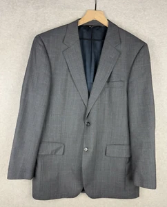 Jos A Bank Jacket Men 41R Gray Blue Plaid Blazer 100% Wool Sport Coat Preppy - Picture 1 of 10
