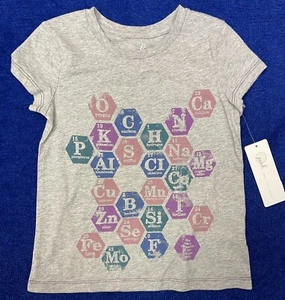 NWT Peek Girls IN MY ELEMENT Periodic Table Science Chemistry T- Shirt Gray 6 7 - Picture 1 of 5