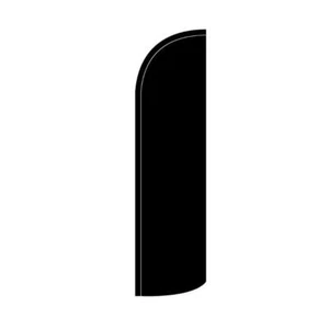 Solide schwarze Bande Flatterfeder Flagge | 3 Fuß B x 11,5 Fuß hoch - Bild 1 von 3