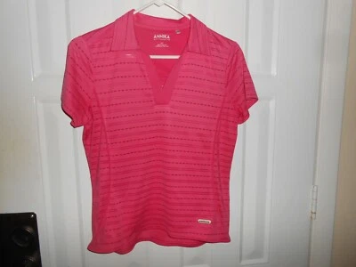 Camisa de golf para mujer ANNIKA Cutter Buck tonos rojos rosas pequeña Foto 1 de 3
