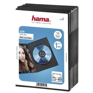 Hama DVD Hüllen 10er-Pack Jewel Case Leerhüllen Slimcase Aufbewahrung Schwarz - Bild 1 von 2