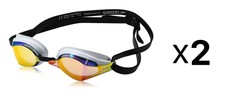Speedo Speed Socket 2.0 Mirrored Swim Goggle - One Size, Vapor (2-Pack)