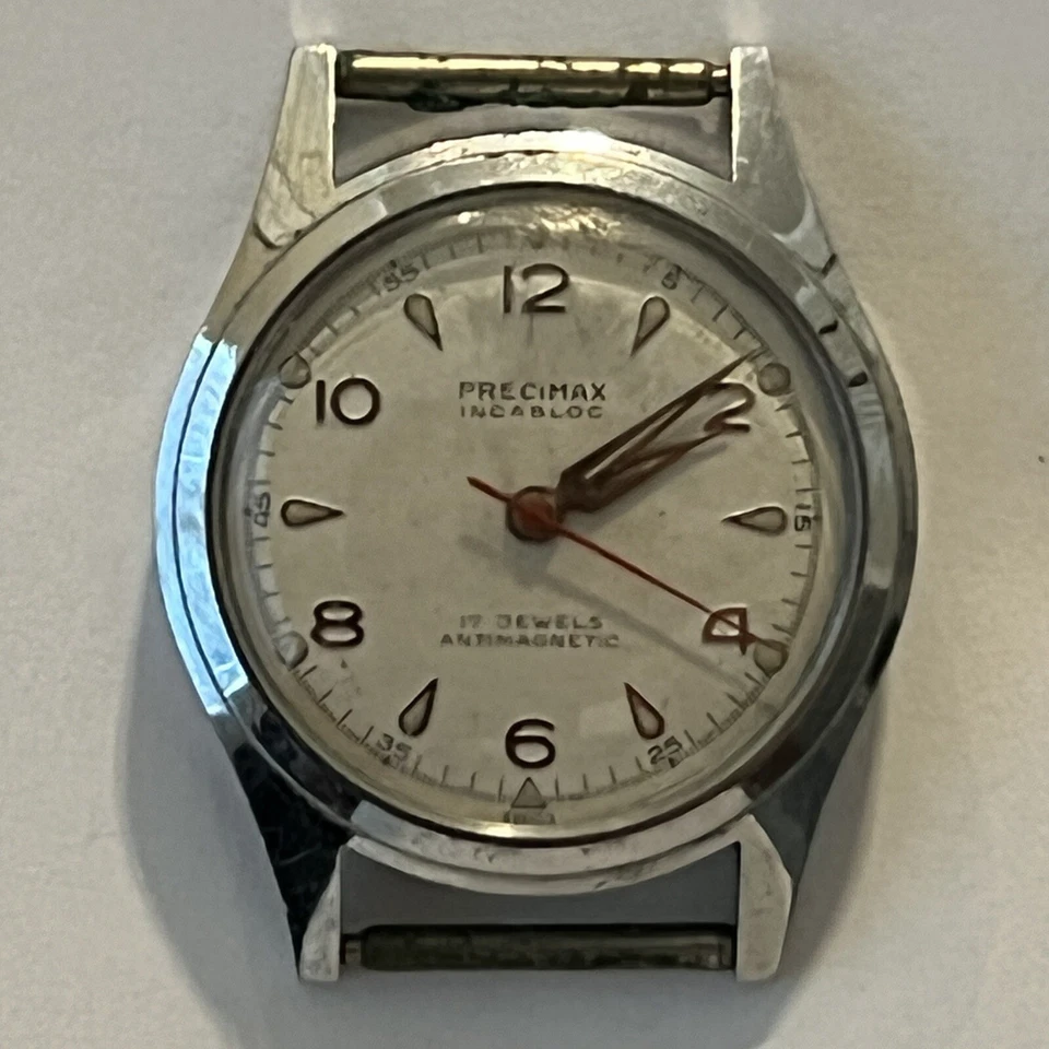 PRECIMAX INCABLOC 17 JEWEL ANTIMAGNETIC SWISS WATCH WATER PROTECTED WORKS GREAT! - Image 1 of 4