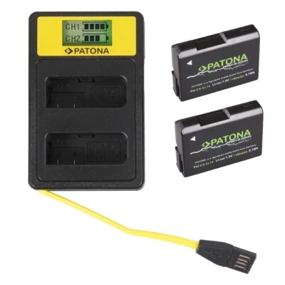 Akku für Nikon EN-EL14 Coolpix Spiegelreflex Dual LCD USB Ladegerät PATONA