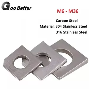 Square Taper Washers Inclined For Slot Section Stainless Steel M6 M8 M10 - M36 - Picture 1 of 7