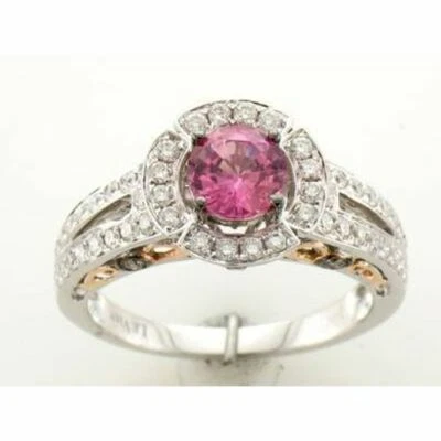 Anillo LeVian Oro Dos Tonos 14K Zafiro Rojo G-H Chocolate Diamante 1.58 quilates Talla 7 Foto 1 de 4