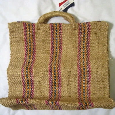 AMERICAN TOURISTER ® 100% Straw Handbag Hand Bag - 19" X 20" X 8" - New NWT - Image 1 of 2