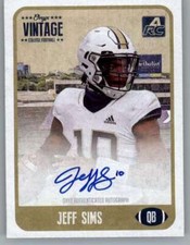2021 Onyx Vintage College Blue Signature #CFJS Jeff Sims RC Rookie AUTO