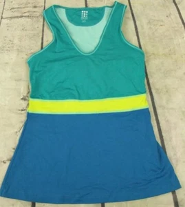 * NWT $49 TITLE NINE Stretch TealYellow Blue Tankini Bra Yoga Swim Top XS - Bild 1 von 4