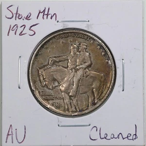 1925 50C Stone Mountain Commemorative Half Dollar with AU Detail Cleaned #4385 - Picture 1 of 2