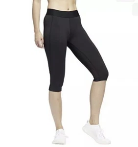 Adidas Damengröße 2XS schwarz mittelhohe Capri-Leggings Kompression $ 40 neu mit Etikett - Bild 1 von 12