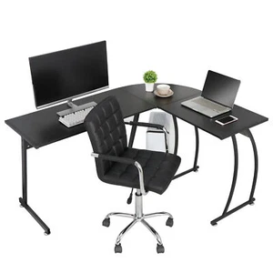 Modern L-Shaped Corner Computer Desk PC Laptop Study Table Home Workstation 58" - Picture 1 of 9