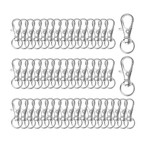 50pcs Swivel Snap Hooks Premium Metal Silver Lobster Claw Trigger Clasps for ... - Picture 1 of 8