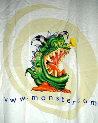 Camiseta De Colección Años 90 Monster.Com IBM Mircosoft Apple XL Hombres Tecnología Computadoras Nerd Foto 1 de 4