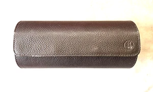 Custodia da trasporto per orologi in pelle, timbro corona S, custodia da viaggio con 3 pulsanti per orologi - Foto 1 di 7