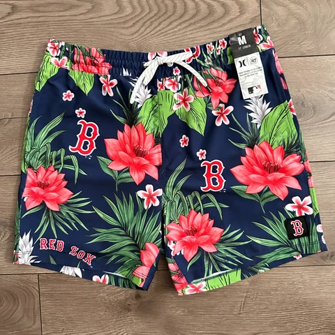 Boston Red Sox Hurley ‘47 Cannonball Paradise Beach Shorts  17” Size Medium Cover