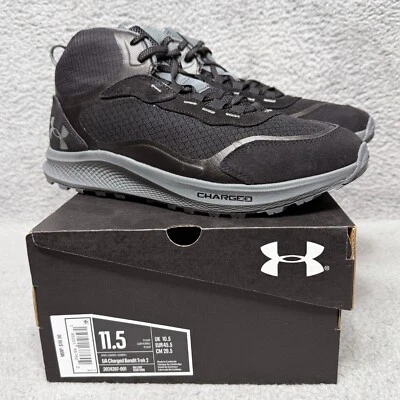 Under Armour Charged Bandit Trek 2 Mens 11.5 Hiking Shoes Sneakers Black Gray - Image 1 of 4
