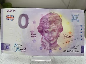 0 Pound Schein Lady Di Zero Pound Null Euro GBAG 2022-1 - Bild 1 von 1