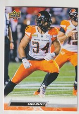 2023 Upper Deck CFL David Mackie Card #65 BC Lions Western