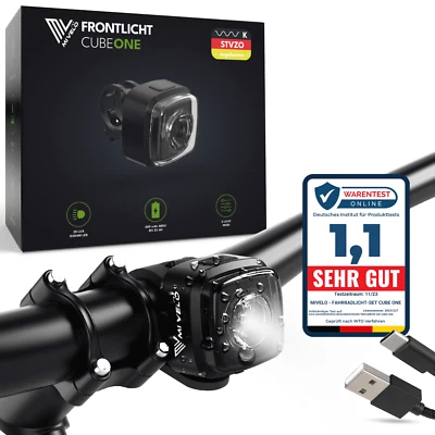 MIVELO Fahrradlicht Frontlicht USB aufladbar wasserdicht STVZO zugelassen